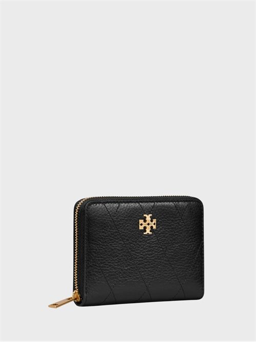 Small Charlie Quilted Pebbled Leather Zip Wallet TORY BURCH | 186098001